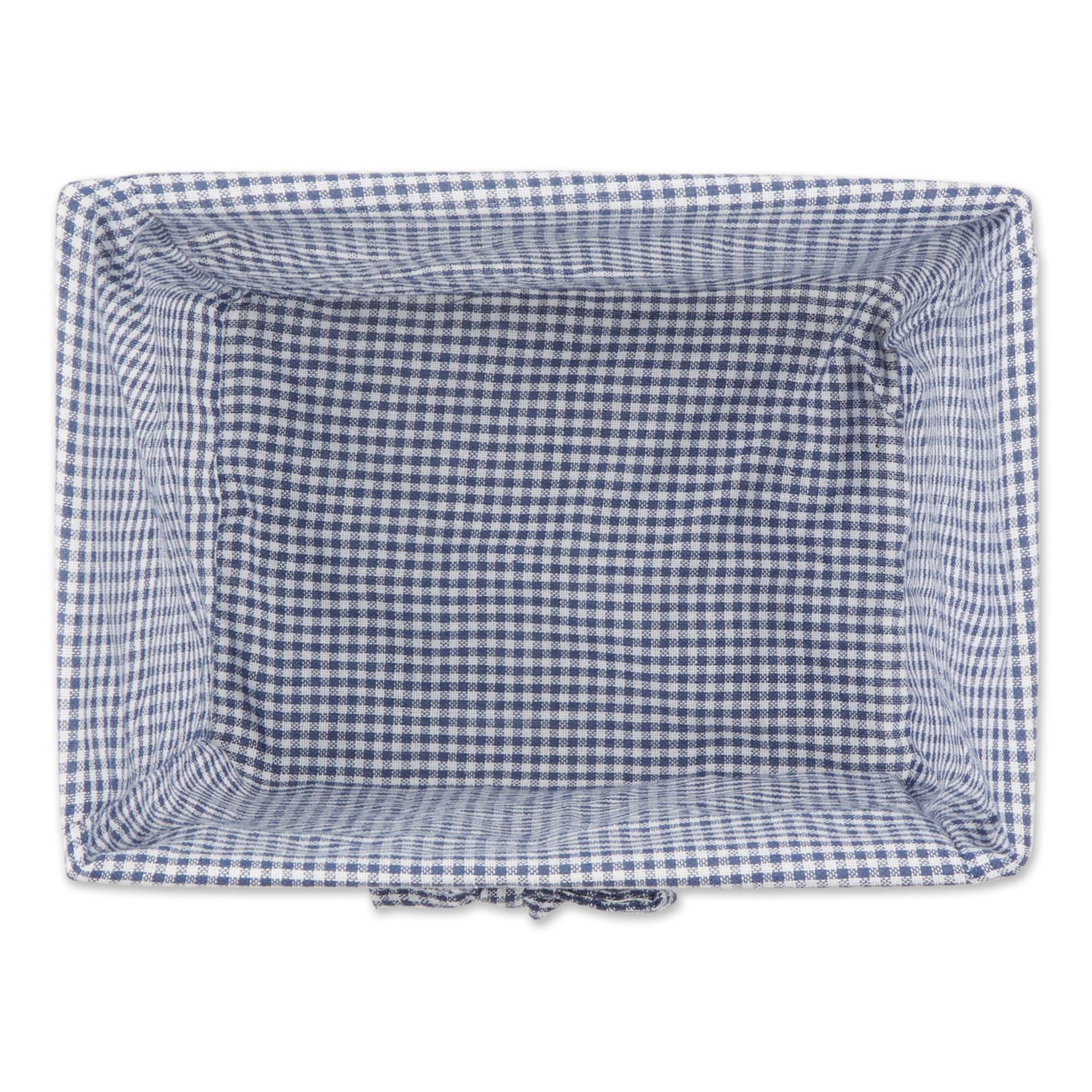 DII® Medium Antique White Chicken Wire Basket with French Blue & White Gingham Check Liner, 2ct.